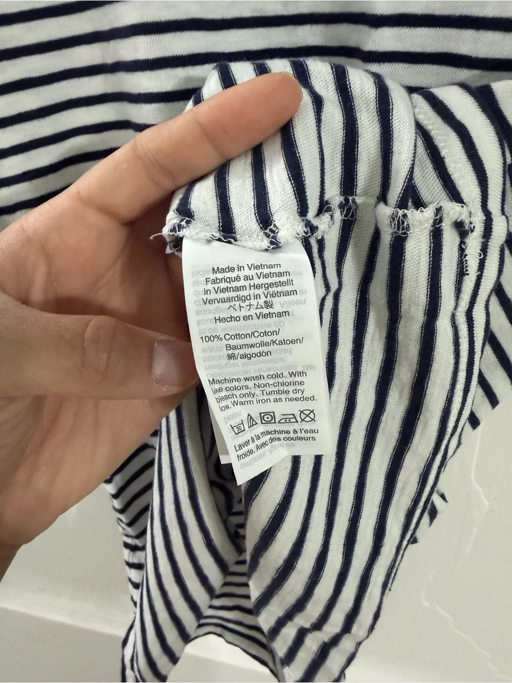 Navy & White Striped Crewneck Tee